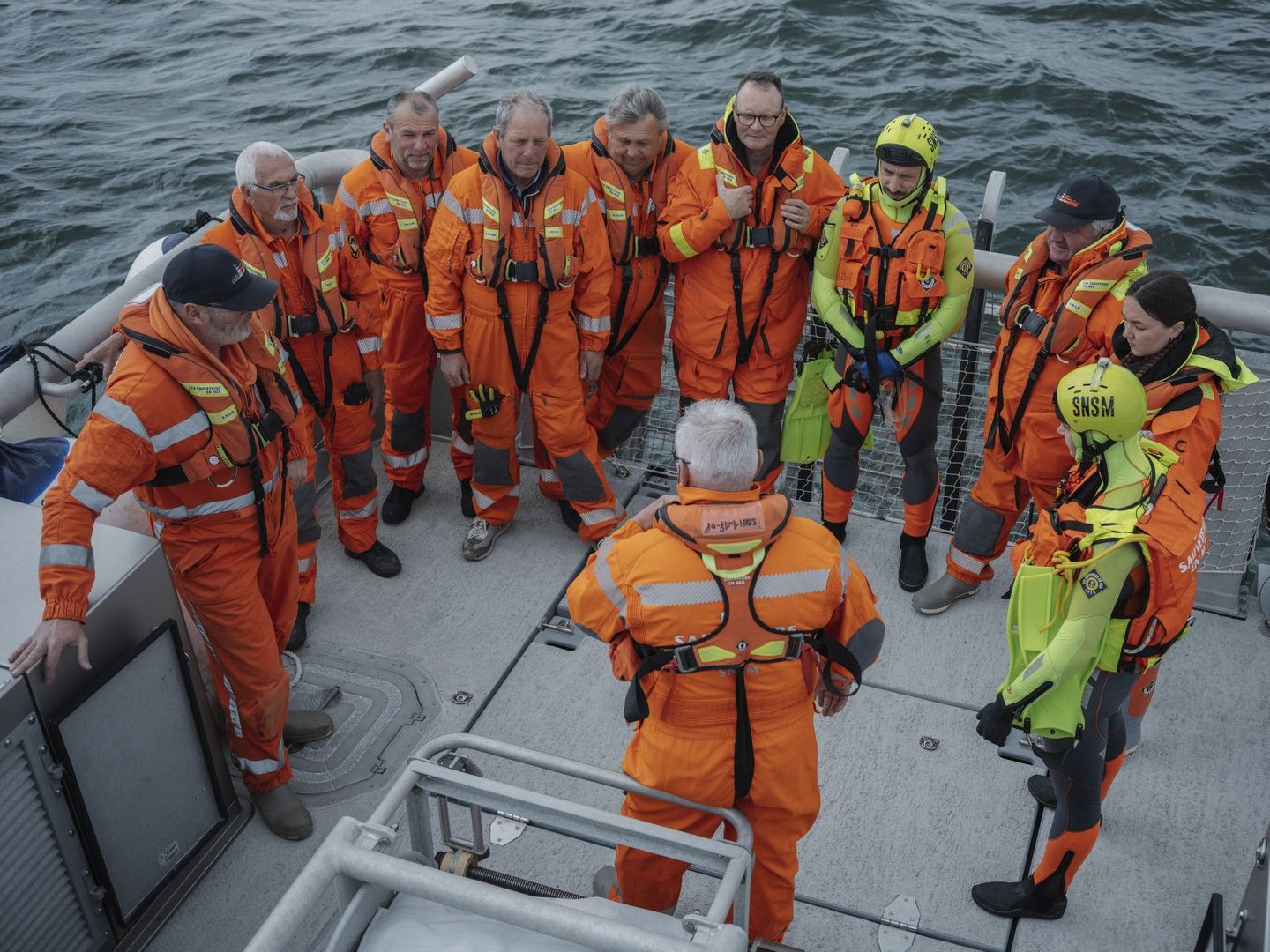Briefing à bord du navire de sauvetage de la station du Croisic