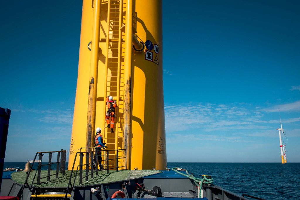 Pied éolienne parc éolien Saint-Nazaire
