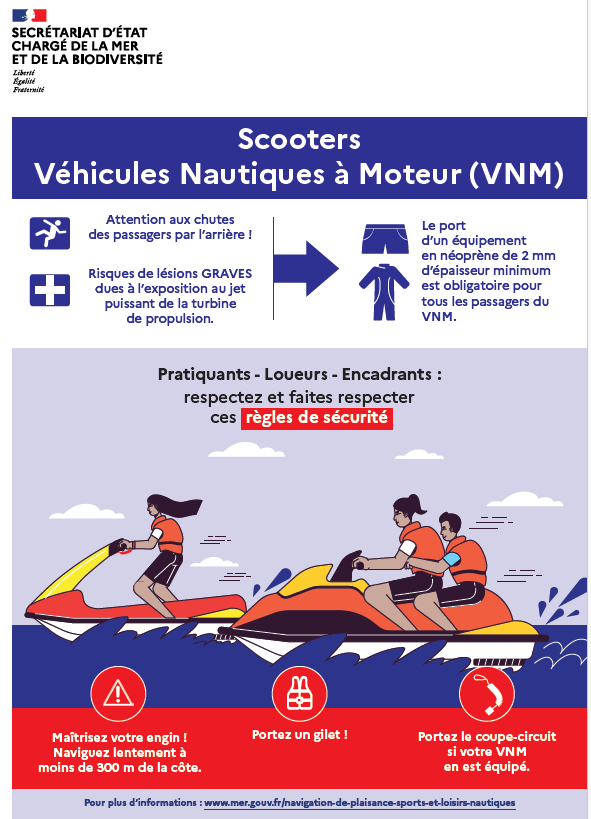Règles de sécurité conduite VNM Jet-Ski