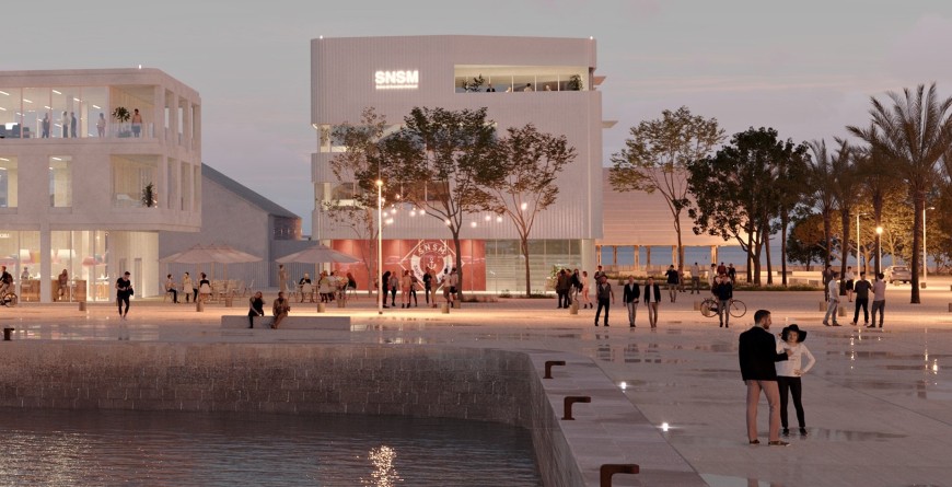 Projection du futur Pôle national de formation SNSM © Topos Architecture